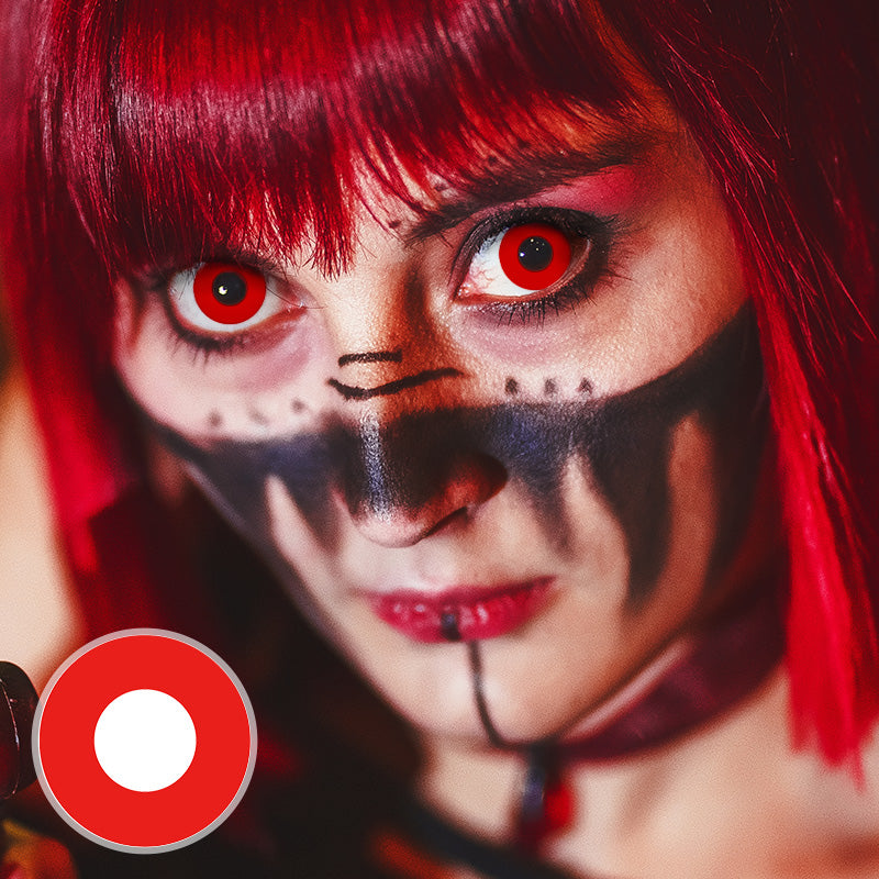 Pure Red Costume Contact Lenses