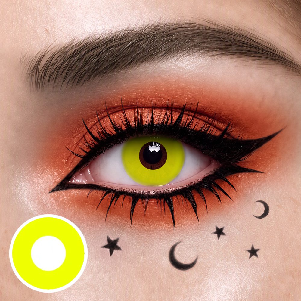 Pure Yellow Costume Contact Lenses