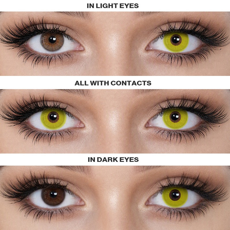 Pure Yellow Costume Contact Lenses