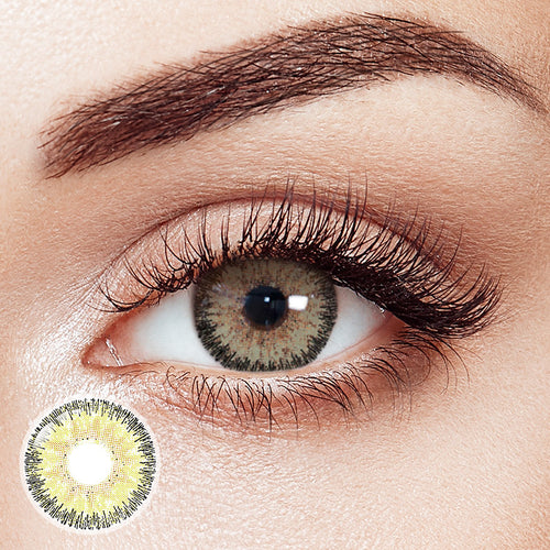 [US Warehouse] Fantasy Green Yellow Prescription Monthly Contact Lenses