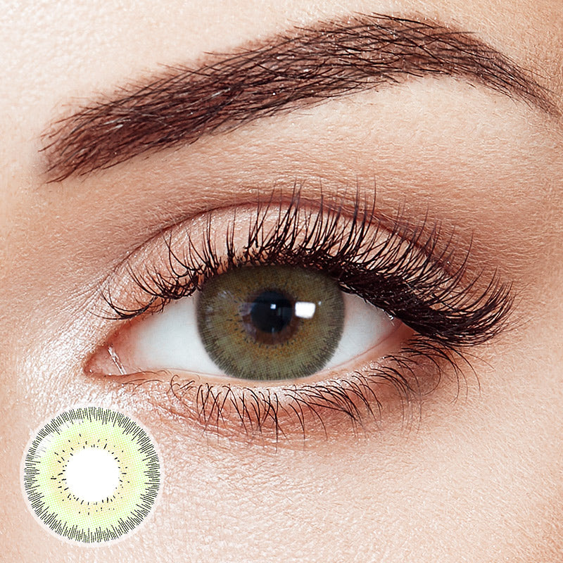 [US Warehouse] Fantasy Silky Green Prescription Monthly Contact Lenses
