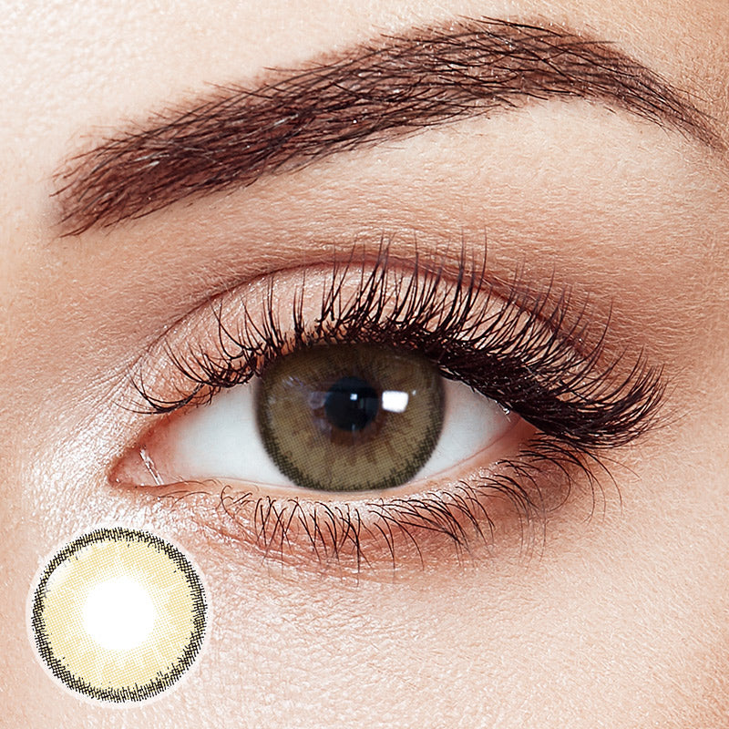 [US Warehouse] Fantasy Caramel Grey Prescription Monthly Contact Lenses