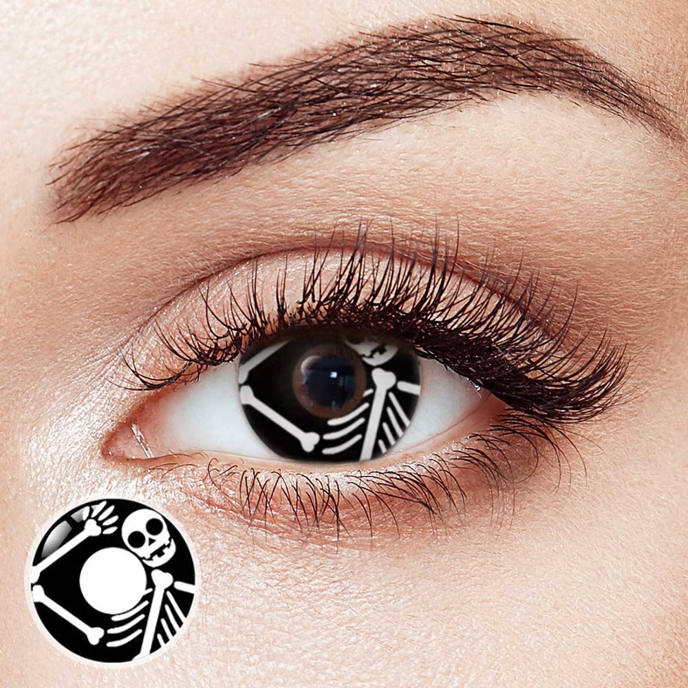 Skeleton Black Costume Contact Lenses