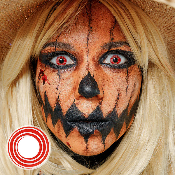Swirl Red White Halloween Contact Lenses