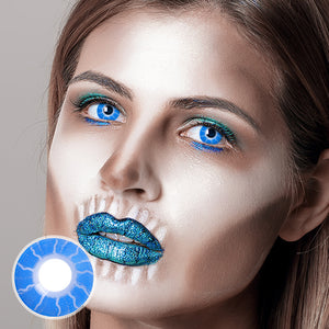 Fiery Spirit Blue Halloween Yearly Contact Lenses
