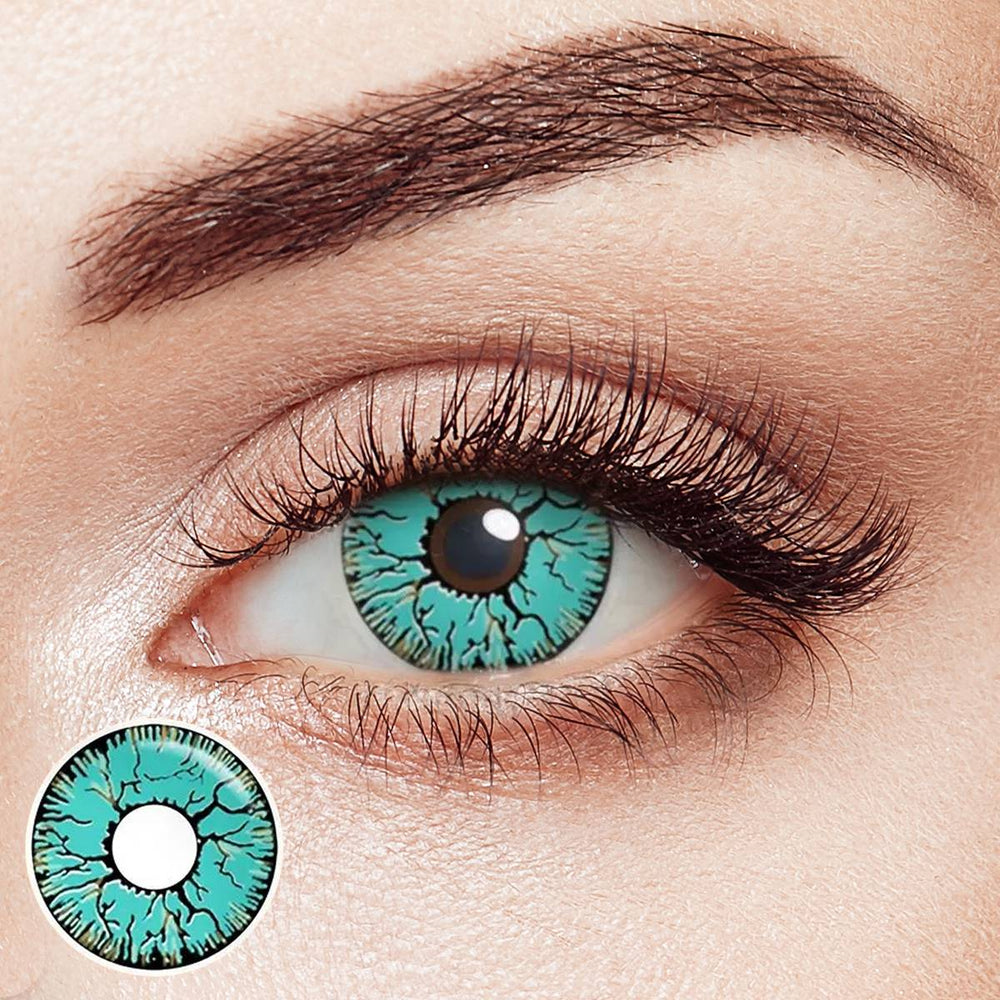 Crack Green Costume Yearly Contact Lenses