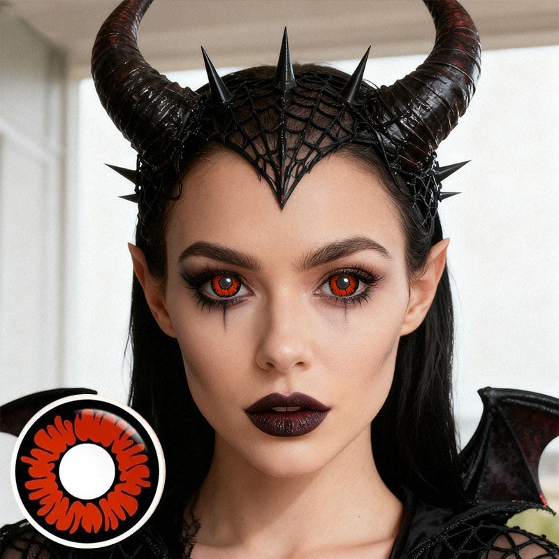 Eotd Floral Red Halloween Yearly Contact Lenses