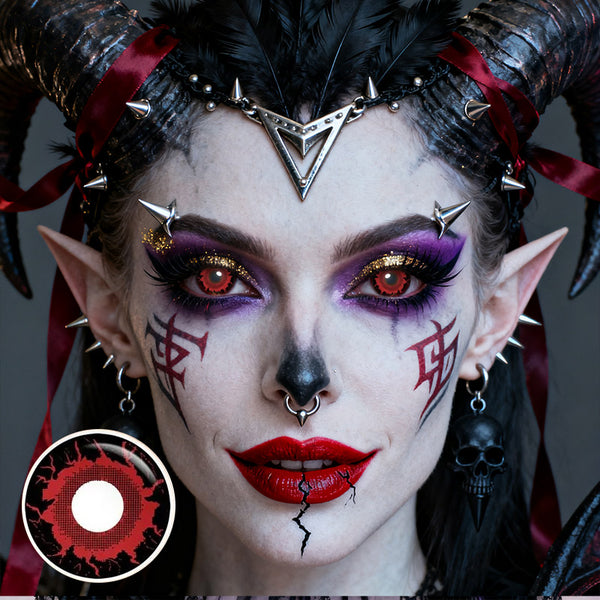 Wizard Red Costume Yearly Contact Lenses