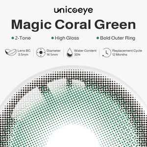Magic Coral Green Prescription Yearly Contact Lenses