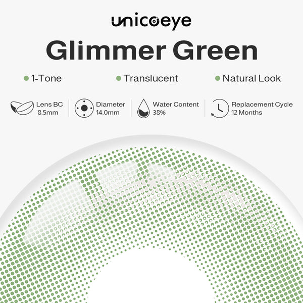 Glimmer Green Prescription Yearly Contact Lenses