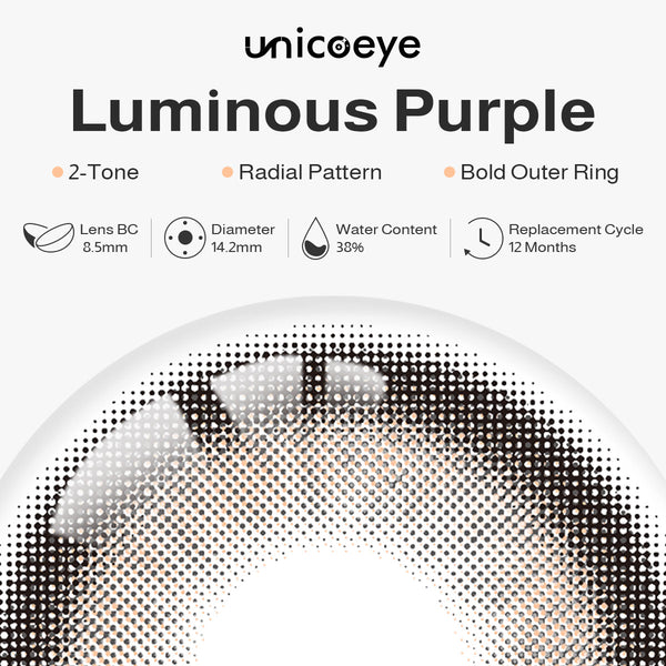 Luminous Purple Prescription Yearly Contact Lenses