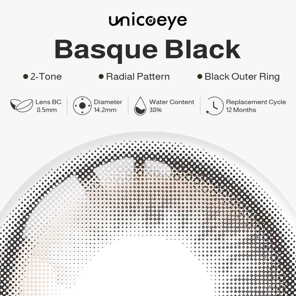Basque Black Prescription Yearly Contact Lenses
