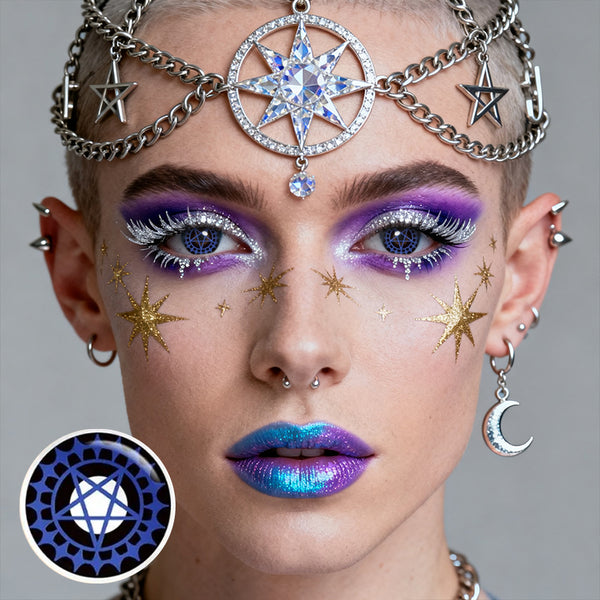 Satellite Blue Costume Yearly Contact Lenses