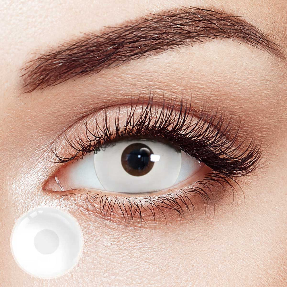 Solid White Sclera 17mm Costume Yearly Contact Lenses