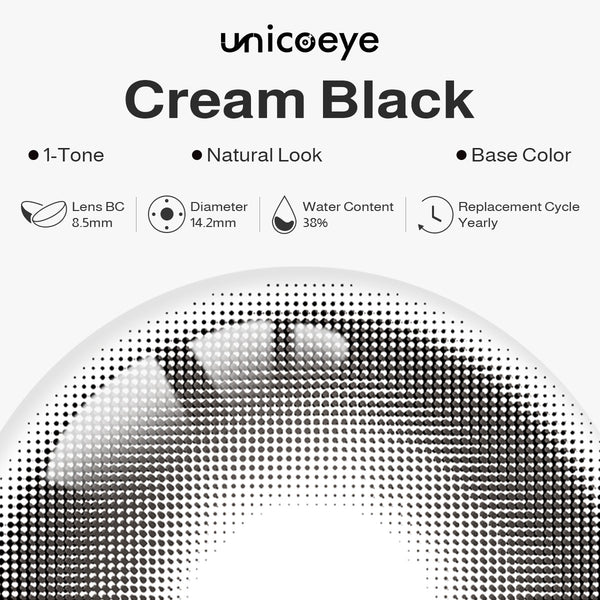 Cream Black Prescription Yearly Contact Lenses