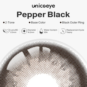 Pepper Black Prescription Yearly Contact Lenses