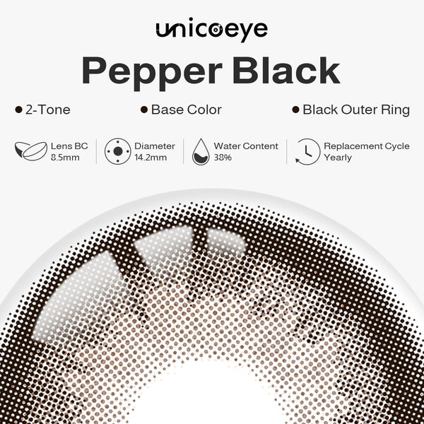 Pepper Black Prescription Yearly Contact Lenses