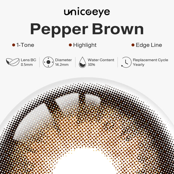 Pepper Brown Prescription Yearly Contact Lenses