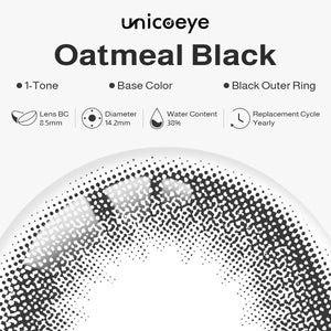 Oatmeal Black Prescription Yearly Contact Lenses