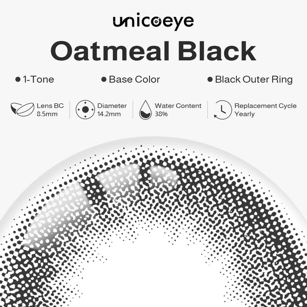 Oatmeal Black Prescription Yearly Contact Lenses