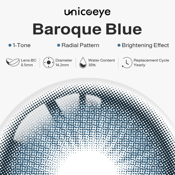 Baroque Blue Prescription Yearly Contact Lenses