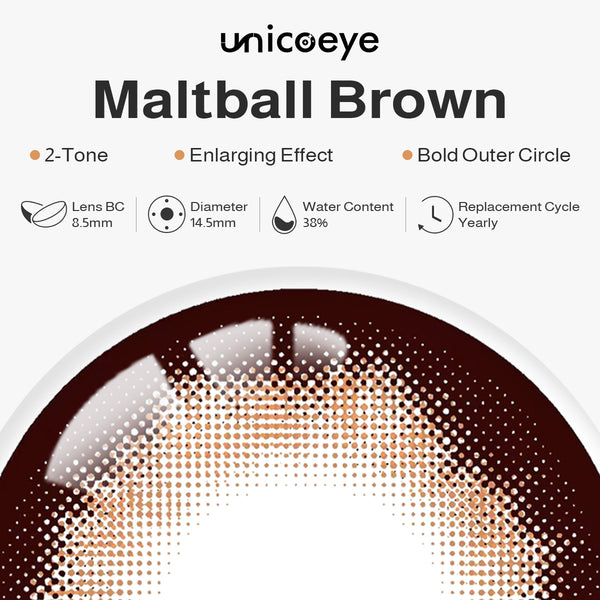 Maltball Brown Prescription Yearly Contact Lenses
