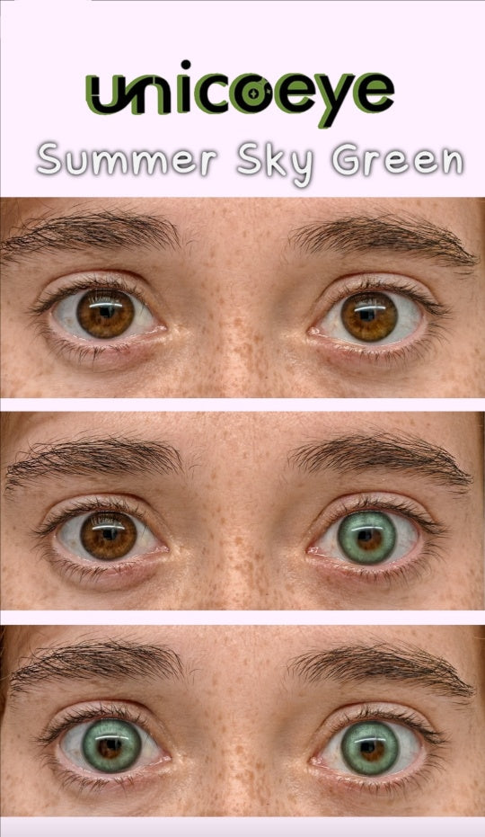 Summer Sky Green Prescription Yearly Contact Lenses