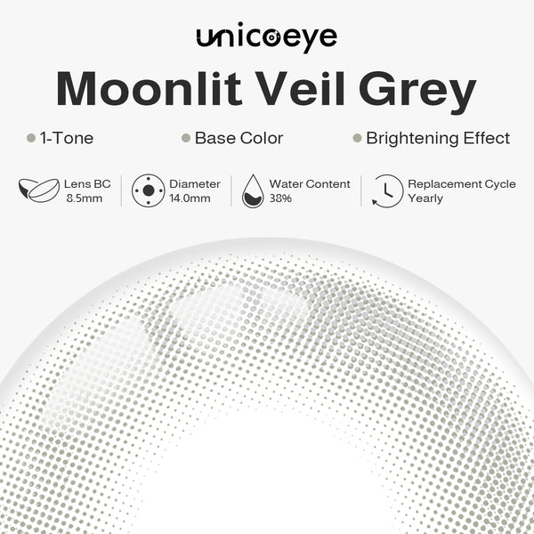 Moonlit Veil Grey Prescription Yearly Contact Lenses