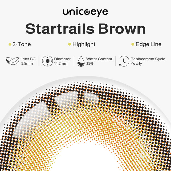Startrails Brown Prescription Yearly Contact Lenses