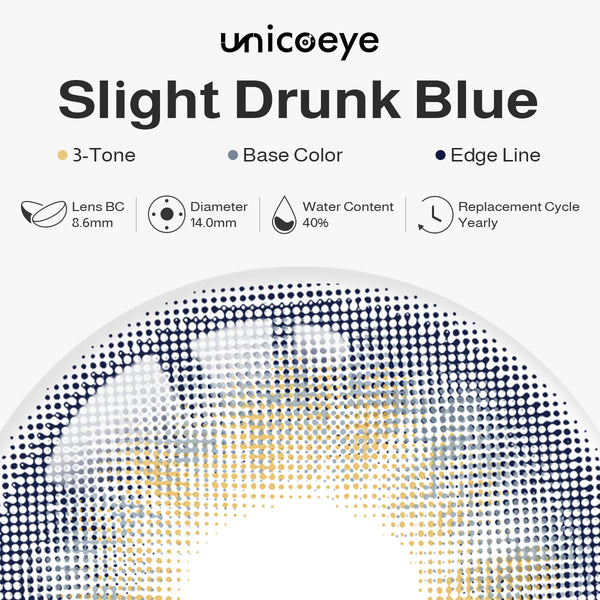 Slight Drunk Blue Yearly Contact Lenses