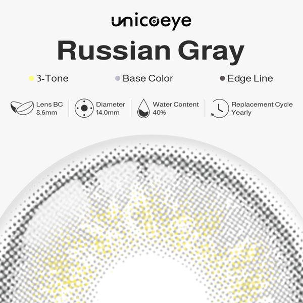 Russian Gray Prescription Yearly Contact Lenses