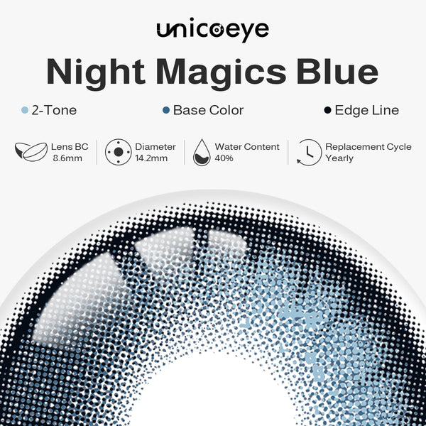 Night Magics Blue Prescription Yearly Contact Lenses