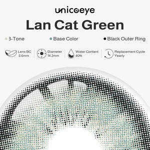 Lan Cat Green Prescription Yearly Contact Lenses