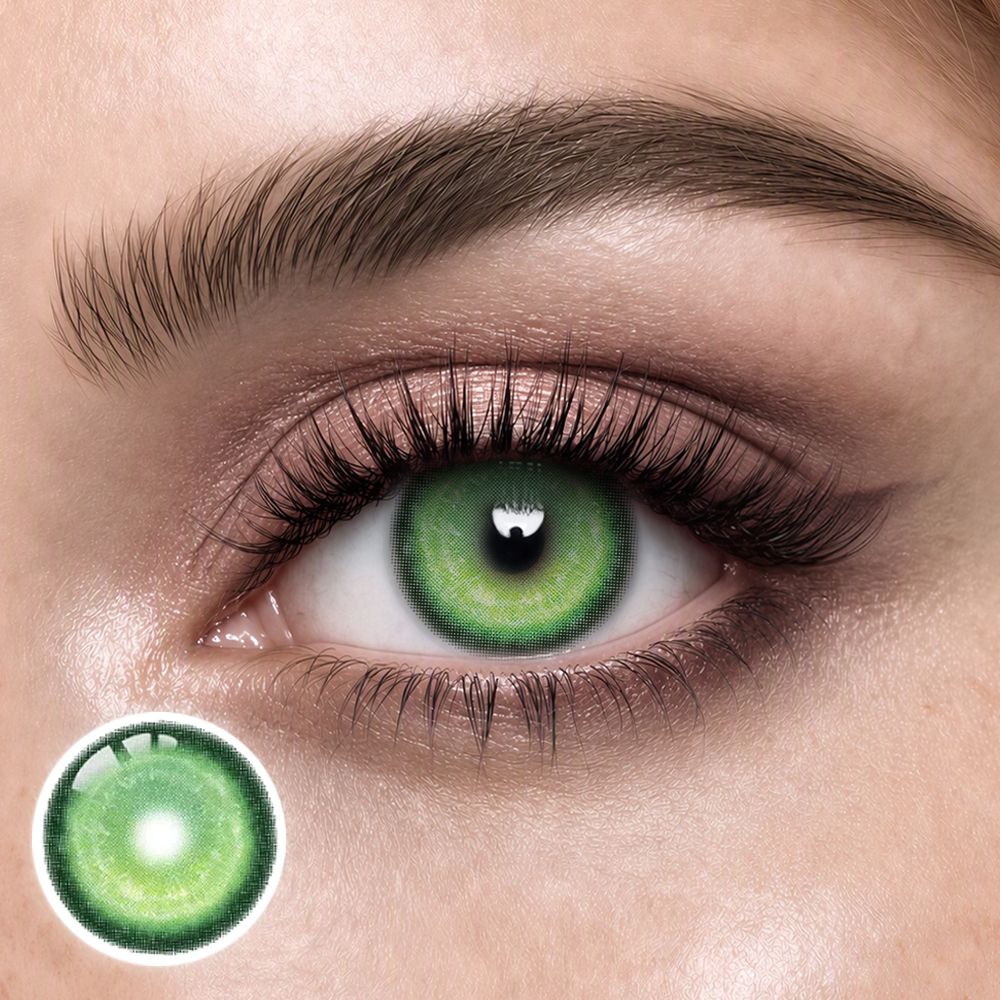 Koi Tail Butterfly Green Prescription Yearly Contact Lenses