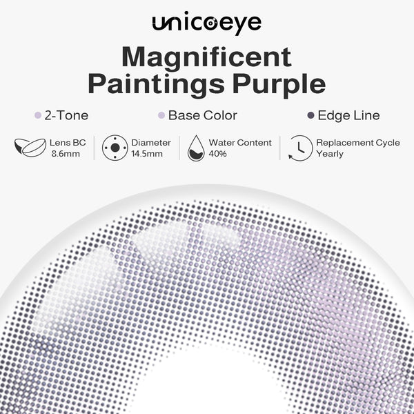 Magnificent Paintings Purple Prescription Yearly Contact Lenses