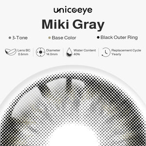 Miki Gray Yearly Contact Lenses