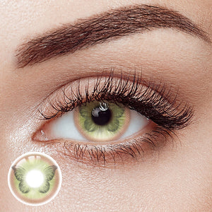 Papillon Green Costume Prescription Yearly Contact Lenses
