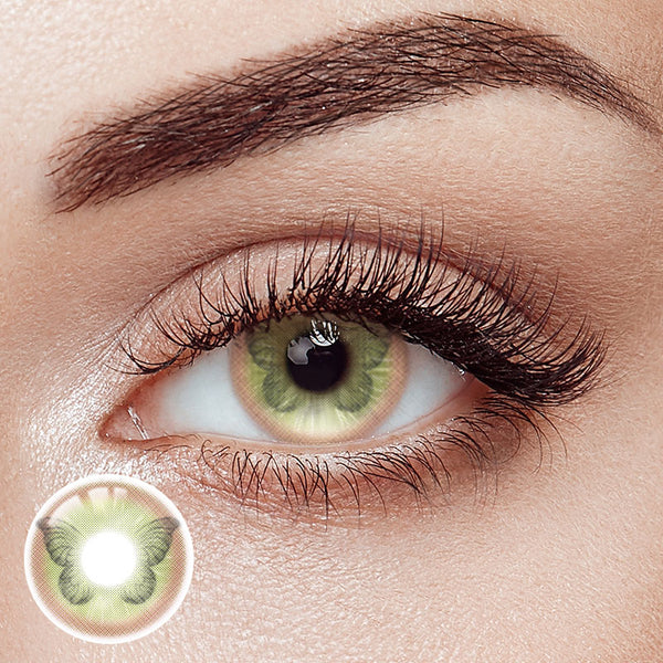 Papillon Green Costume Prescription Yearly Contact Lenses