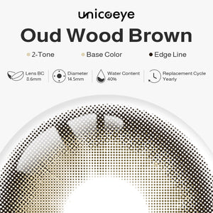 Oud Wood Brown Prescription Yearly Contact Lenses