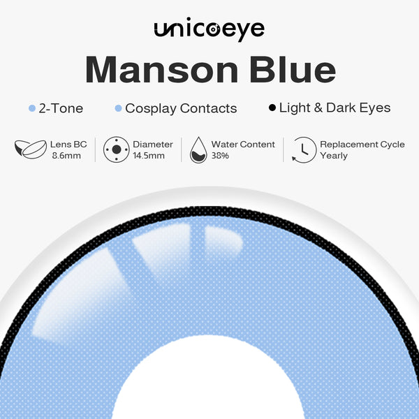 Manson Blue Costume Yearly Contact Lenses