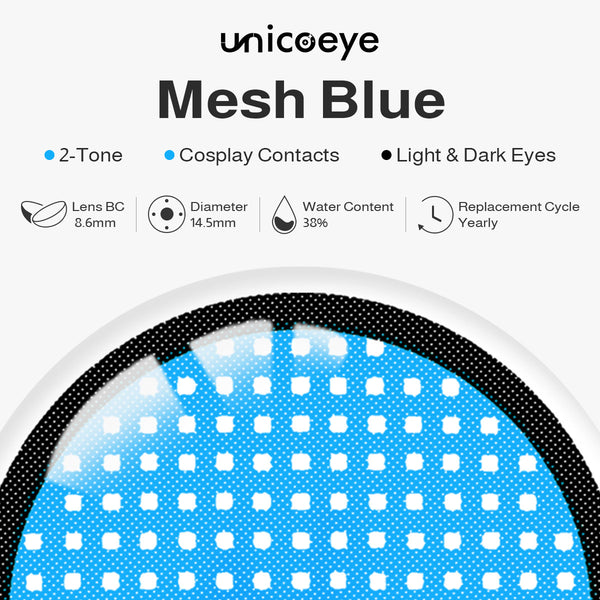 Mesh Blue Costume Yearly Contact Lenses