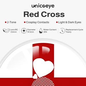 Red Cross Costume Yearly Contact Lenses