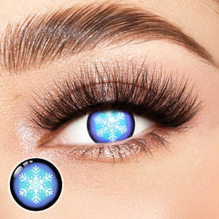 Snowflake Blue Costume Yearly Contact Lenses