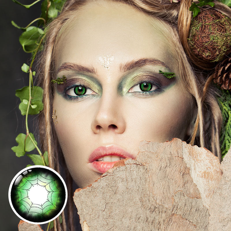 Daring Web Green Costume Yearly Contact Lenses