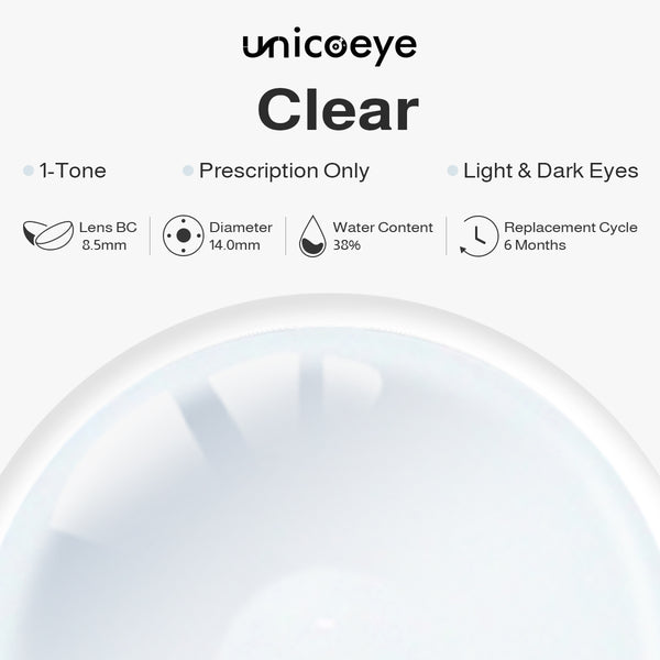 Clear Prescription 6 Months Contact Lenses | 2 Pcs