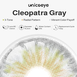 Cleopatra Gray Daily Contact Lenses | 10 Pcs