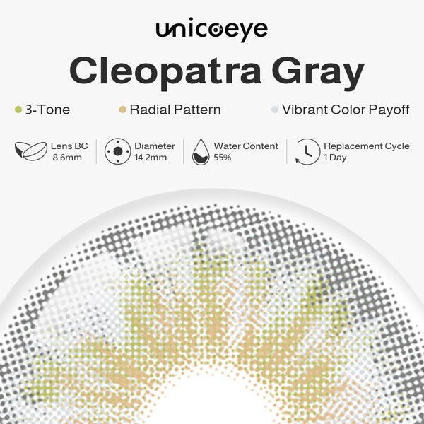 Cleopatra Gray Daily Contact Lenses | 10 Pcs