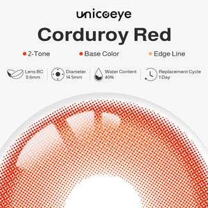 Corduroy Red Prescription Daily Contact Lenses | 2 Pcs