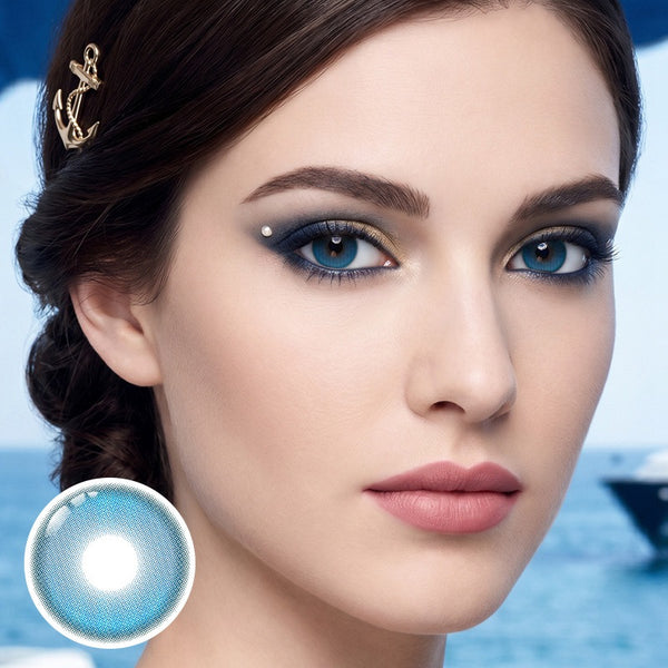 Corduroy Blue Prescription Daily Contact Lenses | 2 Pcs