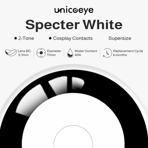 Specter White Sclera 17mm Costume 6 Month Contact Lenses | 2 Pcs